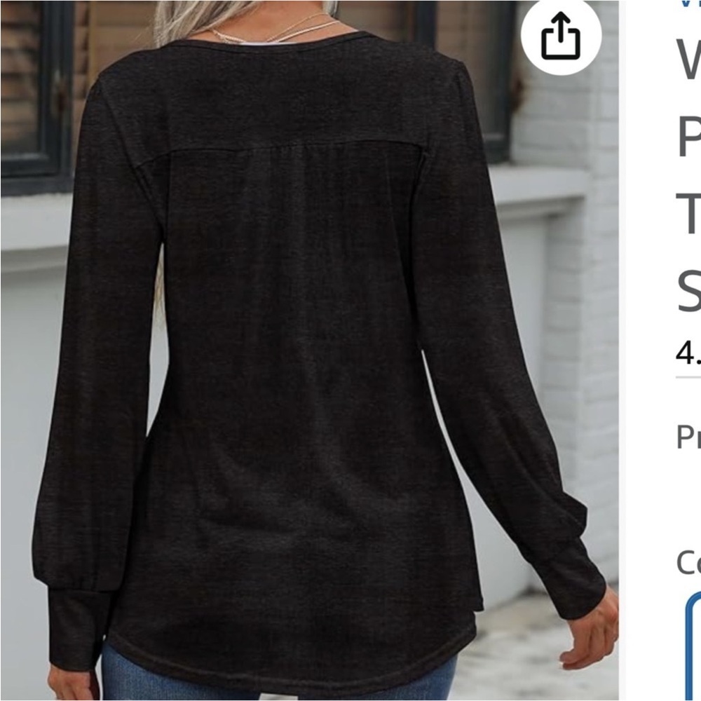 Zaayo long sleeve blouse with banded cuffs pleated chest area Woman’s Med - Picture 9 of 14